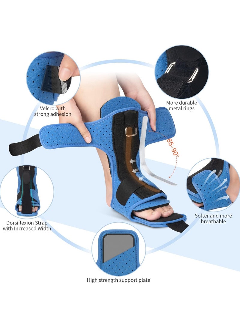 Adjustable Plantar Fasciitis Night Splint, Foot Relief Brace for Men  Women, Effective for Foot Drop, Achilles Tendonitis, Heel Pain, Blue - Image 4